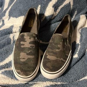 Keds Camo slip on sneakers.  Only worn once or twice.